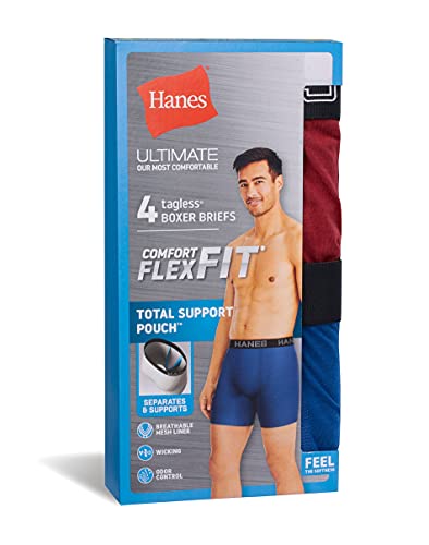 Hanes Ultimate Men's Total Support Pouch Boxer Brief, Assorted Dyed, Large #TOP2