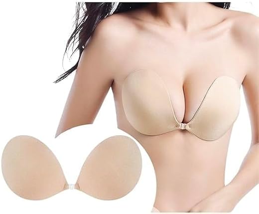 Costafrey Women's Strapless Push-Up Wire-Free Stick-On Invisible Bra, Free Size