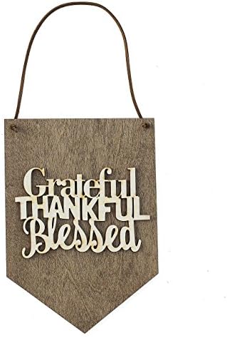 MannMade Designs Grateful Thankful Blessed Home Decor Wood Sign