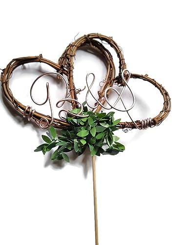 Personalized Greenery Wedding Cake Topper – Enchanted Forest Engagement Party