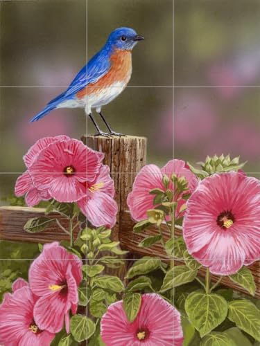 Ceramic Backsplash Tile Mural Bird Backyard Bird Kitchen/Bathroom - Bluebird