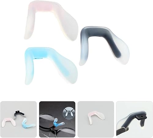 Miniatura 5 de Almohadillas para gafas en forma de U, 3 unidades, con rosca en la correa de los vidrios, almohadillas de silicona transparentes, antideslizantes,