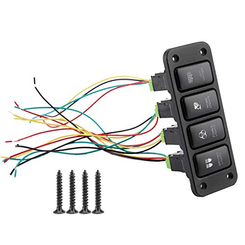 Luz de pantalla LED en panel de interruptor de 4 bandas de carcasa ABS 5