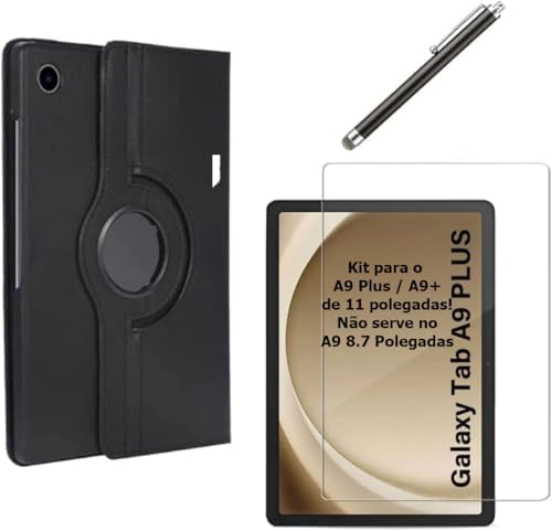 Capa Case Giratoria para Tablet Samsung Galaxy Tab A9 Plus (X210, X215) + Película de Vidro Temperado 9H + Caneta Touch - Phone Palace