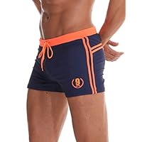 Arcweg Badehose Herren Eng Kurz Badeshorts mit Tunnelzug Schwimmhose Wassersport Kurze Hose UV Schutz Jungen Schwimmwear Schulschwimmen Orange XXL(EU