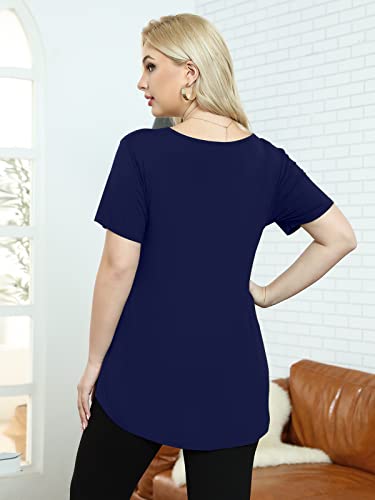 Image of BELAROI Women Plus Size Tops V-Neck Tunics Shirts