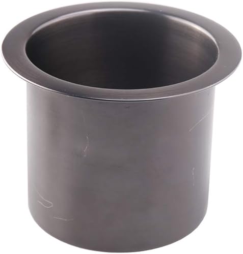 Paquete de 1 soporte de bebida de acero inoxidable para mesa de póquer, soporte para bebidas (negro)