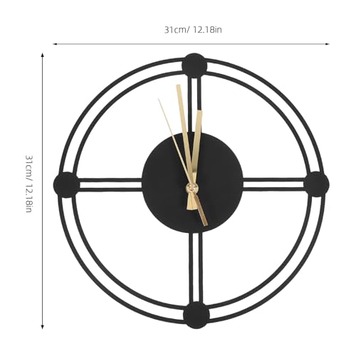 Reloj de pared exterior de hierro negro POPETPOP silencioso para jardín y patio 3