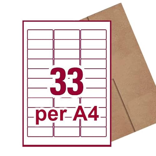 [33 Per Page] A4 Self Adhesive Address Labels Laser Inkjet Print Mailing Stickers Label 64 x 24.3mm 40 Sheets 1320 Labels
