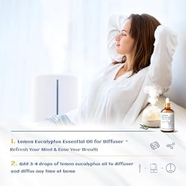 HIQILI Lemon Eucalyptus Oil, for Spary, Diffuser, Indoors, Outdoors, Garden, Yard, 100% Pure Natural - 1.01 Fl Oz