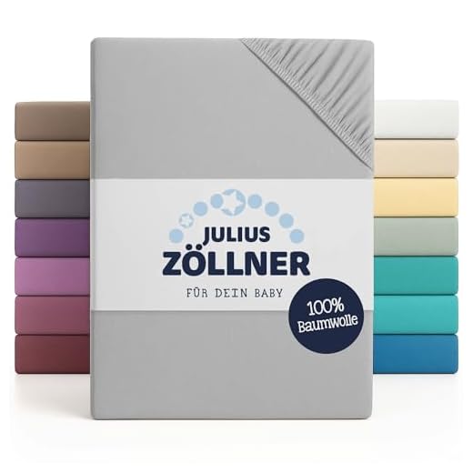 Laleni Basic 2er-Set Spannbettlaken für Babybett Kinderbett - Atmungsaktives Spannbetttuch, 100% Baumwolle (135 g/m²), 70x140cm, Anthrazit 6 Julius Zöllner 8380347510 Jersey Spannbetttuch Doppelpack für das Kinderbett, Gr. 60x120 / 70x140, hellgrau