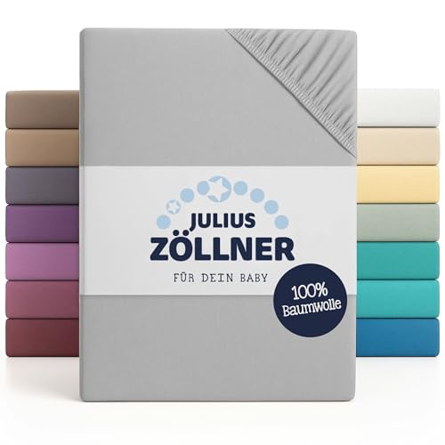 Julius Zöllner Jersey Spannbettlaken für Baby- & Kinderbett, 100% Jersey-Baumwolle, OEKO-TEX Standard 100 zertifiziert, Größe: 60x120cm /...
