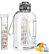 UTEBIT 2.2 Liter Trinkflasche mit Früchtebehälter, Wasserflasche Große öffnung mit Fruchteinsatz,...