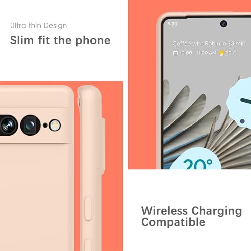 Image of YATWIN Silicone Back Case for Google Pixel 7 Pro, Soft-Touch Phone Back Cover for Google Pixel 7 Pro - Link Pink