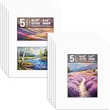 Golden State Art, Pack of 10 White Picture Mats, 5 Pack 8x10 Mats for 5x7 Photos and 5 Pack 8x10 Mat for 2 4x6 Photos - Bevel Cut, White Core - Great for Pictures, Photos, Frames, Prints