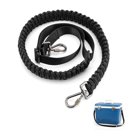 Paracord Strap Compatible with Engel Cooler 2-Point Paracord Sling with Metal Clips and Swivels Adjustable Length Long-Lasting Comfort for Extended Wear Ideal for Outdoor and Camping Black