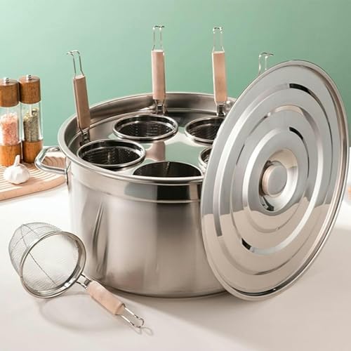 Stockpots Heavy Duty Pasta Cooker, Stainless Steel Multi-Cookware Set W/Inserts Colander Cooktops for Home Kitchen Commercial Restaurant, Multipots * Pasta Pots.D-5Holes