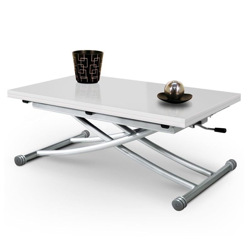 Giovanni Marchesi Table Basse relevable Mirage Blanc Laqué