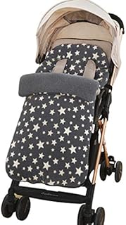 Winter Warm Bunting Bags Universal Baby Infant Stroller Sleeping Bag Windproof Thermal Thick Fleece Lining Toddler Footmuff Anti-Kicking Sleeping Nest Stroller Blanket Cover 0-3 Yrs (Grey Stars)
