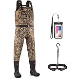 DRYCODE Chest Waders for Men, Neoprene Fishing Waders with 600G Boots, Waterproof Insulated Camo Duck Hunting Waders