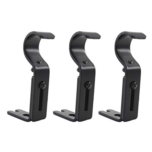 Ulifestar 0700BL Adjustable Curtain Rod Brackets,Ulifestar 3 Pack Heavy Duty Drapery Rod Holders Hardware Window Curtain Rod Support Hanger thumb #5