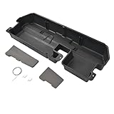 HECASA Under Seat Storage Box Compatible with 2007-2021 Toyota Tundra Double Cab Without Subwoofer Black Indoor Container Huge Capicity
