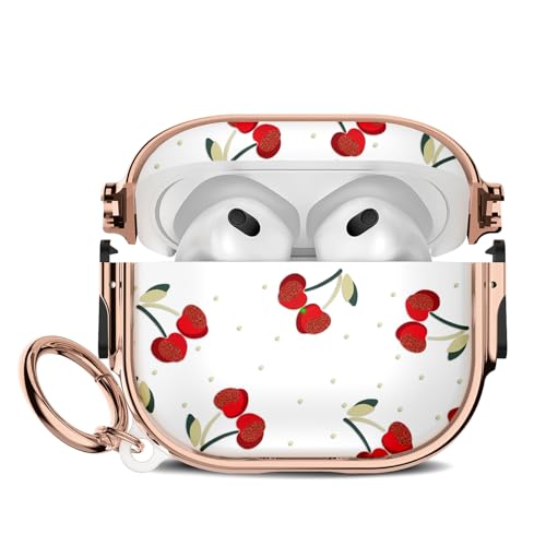 Image of Gedicht for Apple Airpods 4 case Cover, Protective TPU Soft Cases Cover Rugged for Airpods 4th Generation Case with Cleaner Kit & Keychain for Women Men,Cherry Dot