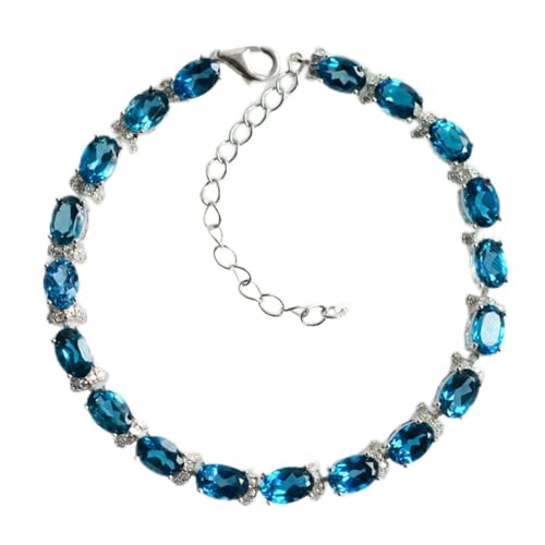 Bracelet pour femme spinelle et chaîne ovale facettée idéal pour vos soirées