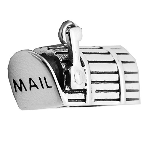 Sterling Silver 3D Open Rural Mailbox Charm