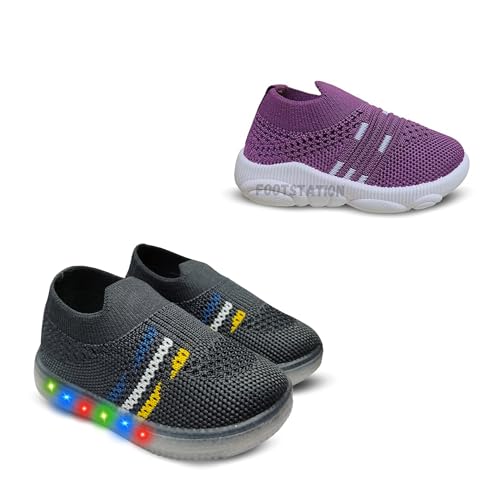 Image of Kids Trending Slip-On Shoes Combo, Pack of 2 (Light Shoe + Musical Shoe)