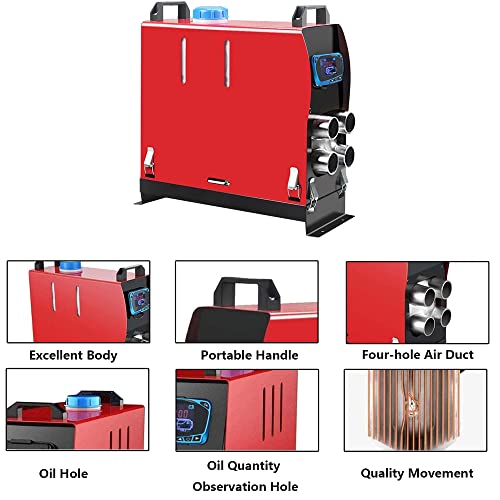 8KW 12V 5L Tanque LCD Interruptor Remoto 4 Tomadas Duto de Ar Diesel Aquecedor de Ar para Caminhões