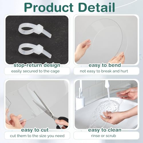 Juexica 3 peças de forro de gaiola de porquinho-da-índia transparente com furos pré-perfurados, prot