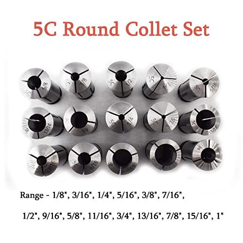Kimllier KM-1795139-794495-LR 15Pcs Carbon Steel 5C Round Collet Set 1/8 thumb #2