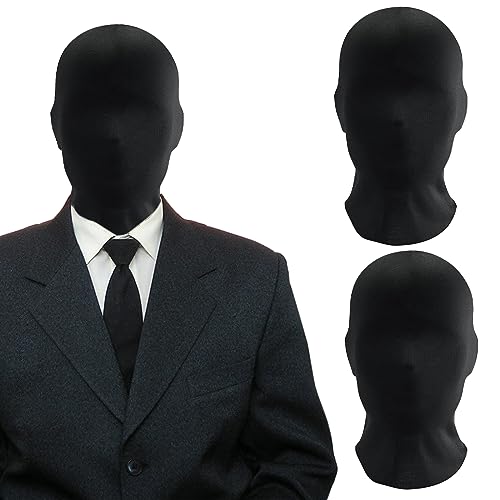 GAROMIA 2 Stück Vollgesichtsmaske Halloween Schwarz Vollgesichtsmaske Spandex Kopfmaske Unisex Maske Gesichtslose Kopfmaske für Halloween Party Kostüm Cosplay (2 Stück)