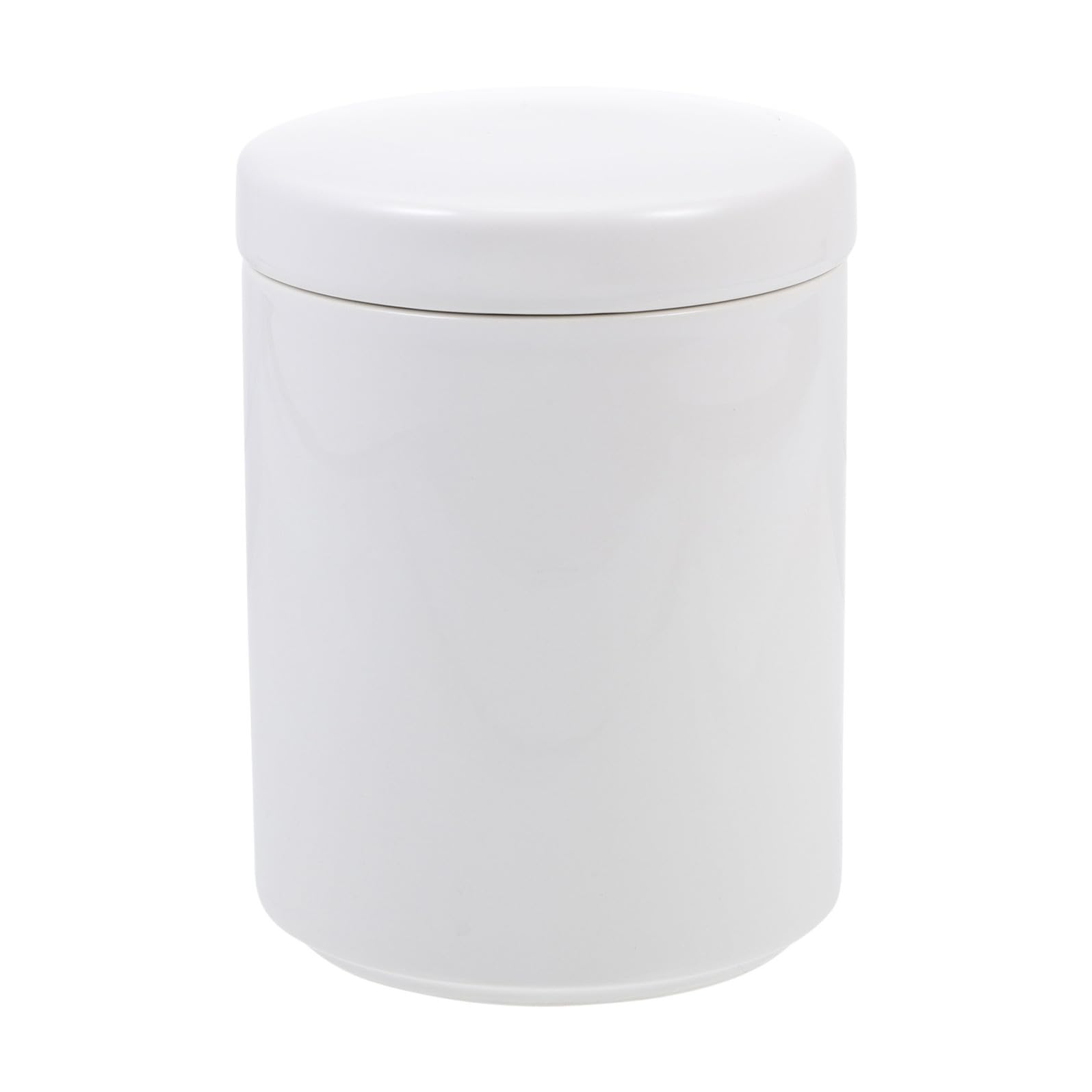 Barattolo da 650ml in Ceramica Bianca di Stoccaggio Ermetico Design Nordico Semplice Coperchio Sigillato per Tè e Alimenti Secchi la Casa