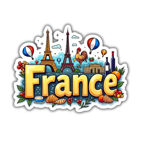 Image of Zesta Wooden Fridge Magnets Set | Refrigerator Decor Magnets for Kitchen | India Souvenir Fridge Magnet Collection | Wooden Magnet for Fridge Door Decoration (France)