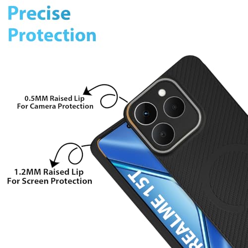 Image of LIRAMARK Rugged Carbon Fibre TPU Armor Silicone Back Cover Case for Realme 15T /Realme NARZO 90 5G