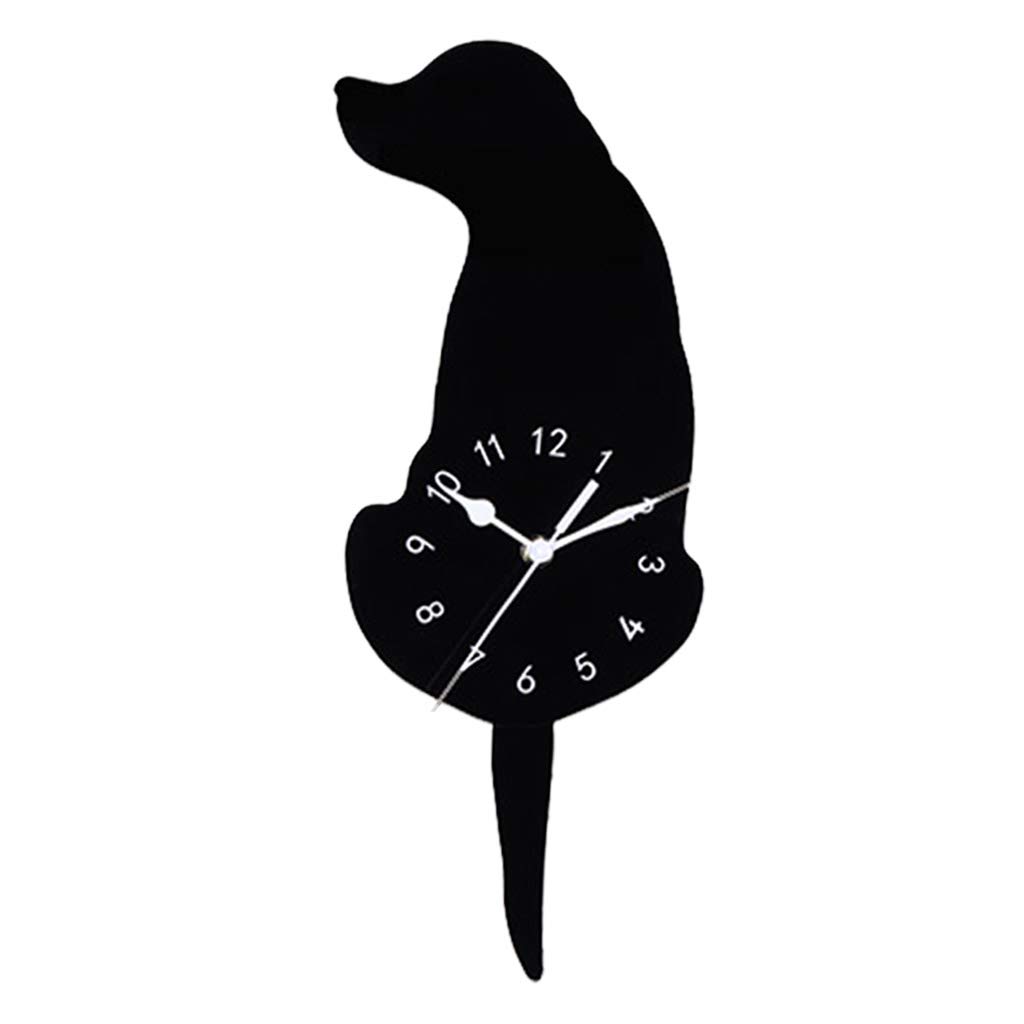 Loviver B Novelty Dog Clock Silent Wall Clock - Mute Movement, Minimalist Modern Design The Wall Clock Pendulum For Kids Edroom, Livingroom, School,
