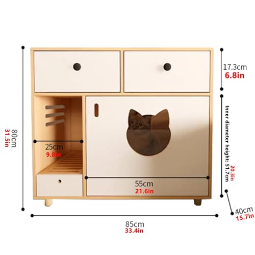 Toilettes cachees en bois pour chat anti projections - 3