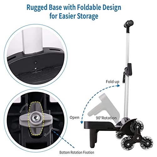 Backpack Trolley Wheeled Cart-Backpack Hand Truck With Net Bag, Aluminium Alloy Folding Trolley Cart For Schoolbag Backpack Travel (6 Wheels With Edge Guard) #TOP4