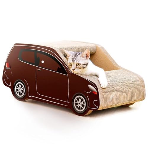 【TRENIE】通気性猫ハウス SUV 車形 段ボール 猫スクラッチボード 耐摩耗性 ペットハウス 爪とぎ兼用 P24