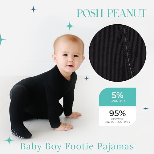 Image of Posh Peanut Baby Rompers Pajamas - Newborn Sleepers Boy Clothes - Kids One Piece PJ - Soft Viscose from Bamboo