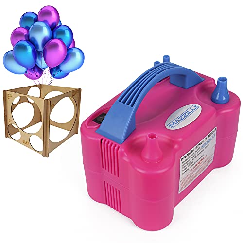 Inflador Balão Compressor 2 Bicos com Medidor De Bexiga (Rosa, 110v)