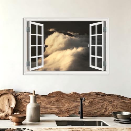 Cuadro lienzo efecto ventana para conectar con la paz de las montañas 3