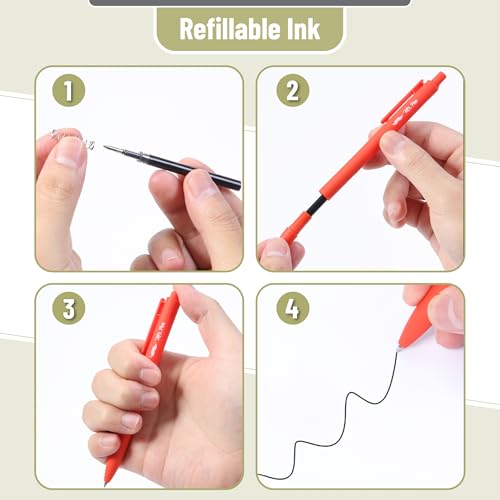 Image of Mr. Pen- Retractable Gel Pens, 12 Pack, Black Ink, Summer Morning Barrel | Fine Point 0.5mm, Fast Dry, Smooth Writing, Cute Pens for Drawing, Writing Planner and School Supplies
