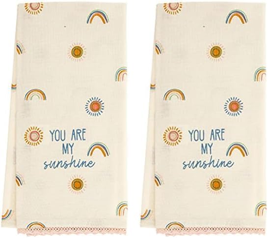 Miniatura 1 de Karma Toalla de té arcoíris  Toallas de mano 100% algodón para la cocina  Decoración moderna del hogar  Blancoarco iris, pequeño (paquete de 2)