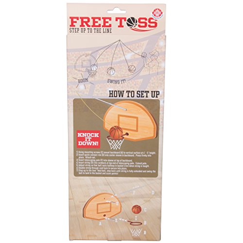 Tiki Toss Basketball and Hoop Deluxe Swing Game Free Toss- Be The First to Swing A Basket 100% Bamboo Party Game (with Telescoping Pole)