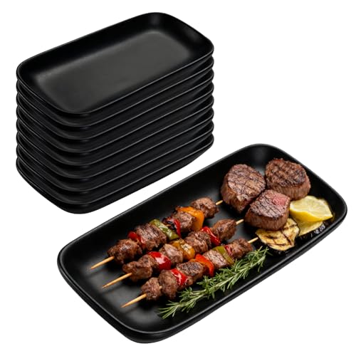 Servierteller - Kuchenteller Schwarz,8 Stück Vorspeisen Teller 15.5 X...