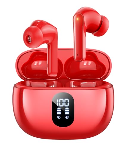 ZZU Bluetooth Kopfhörer,In Ear Kopfhörer Kabellos Bluetooth 5.3 mit HiFi Stereo,4 ENC Noise Cancelling Mic 48 std Spielzeit LED-Anzeige,IPX7 Ohrhörer mit AI für iPhone Android Arbeit und Studium