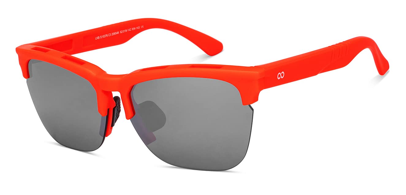 Lenskart Boost LKB S15376 - Gafas de sol deportivas | Semimarco | 100% protección UV | Gafas de sol para hombre y mujer | L (138 mm y más)